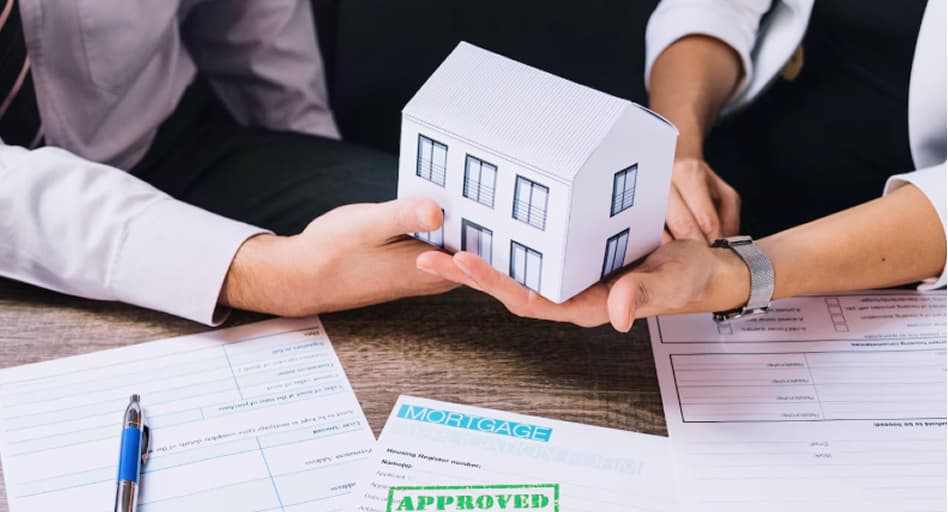 Modern house with key